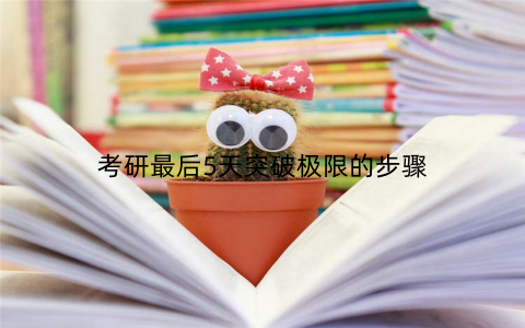考研最后5天突破极限的步骤