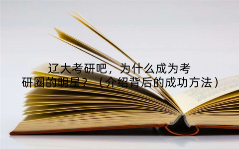 辽大考研吧，为什么成为考研圈的明星？（介绍背后的成功方法）