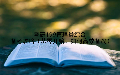 考研199管理类综合备考攻略（从零开始，如何高效备战）