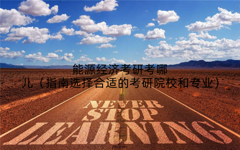能源经济考研考哪儿（指南选择合适的考研院校和专业）