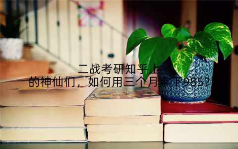 二战考研知乎上的神仙们，如何用三个月拿下985？