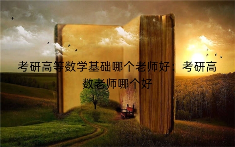 考研高等数学基础哪个老师好：考研高数老师哪个好