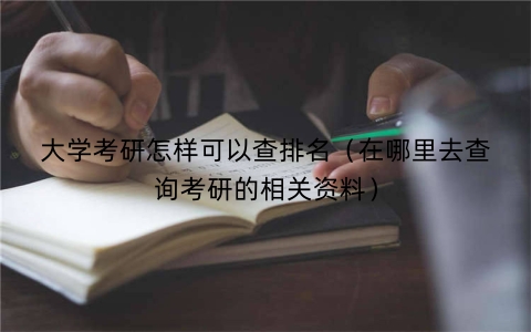 大学考研怎样可以查排名（在哪里去查询考研的相关资料）